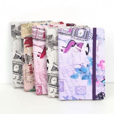 China Printed Flower Pattern Cardboard Notebook Business School Hot Selling Leather Notebook for sale