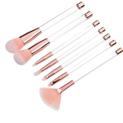 China Angular Blush 7PCS Glitter DIY Metal Tube Empty Barrel Floating Empty Makeup Brush Set for sale