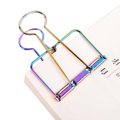 China House. Office. Wholesale Luxury School Noble Paper Clip Gradient Color Metal Steel Clip On Stock for sale