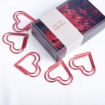 China Office Promotional High Quality School Promotion Gifts Red Heart Shape Paper Clip for sale