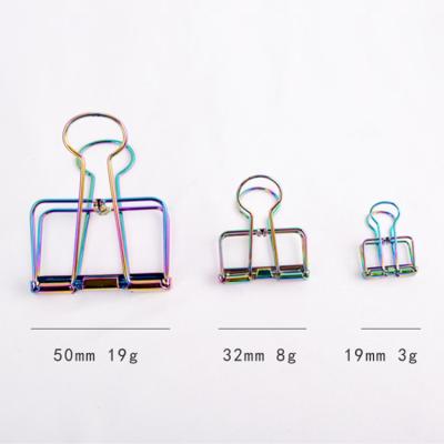 China Promotional Gifts Wholesale Multicolor Steel Gradient Colored Metal Paper Clip Clip for sale