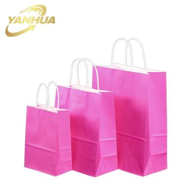 China Factory wholesale cheap shopping bag recyclable with handle logo custom kraft paper bag for sale