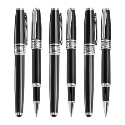 China Promotional Pen Hot Sale High Quality Luxury Metal Roller Black Plating Pen With Custom Logo Gel Pens Color for sale