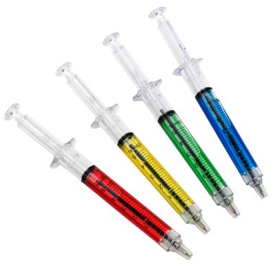 China Custom Multicolor Plastic Ball Pen Promotional Pen Promotion Price Injection Pen Logo Syringe Shape for sale