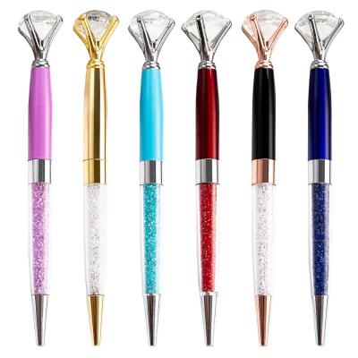 China Wholesale Multicolor Gift Pen Custom Stationery Logo Diamond Crystal Ballpoint Pen Metal Business Pen for sale