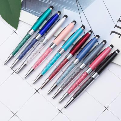 China Pen Wholesale School Office Metal Touch Screen Pen Top Stylus Crystal Ballpoint Promotional Pen for sale