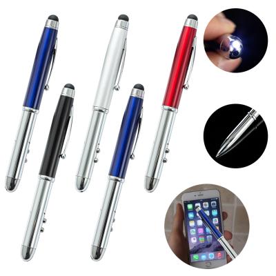 China Promotional Pen 4 in 1 Multifunctional Metal Aluminum Pen Gift Stylus Ballpoint Pen Promotional Pen With Logo for sale