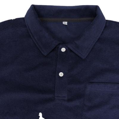 China Breathable Men's towelling polo shirts organic cotton terry cloth for men sustainable Towelling Polo Shirt mens towel clothing for sale