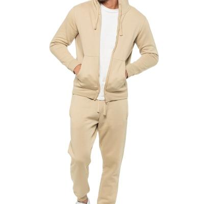 China Sustainable Zip Up Hoodie and Joggers Set bamboo men's Sweatsuit Sustainable Organic Cotton men sprotwear custom Clothing Sets for sale