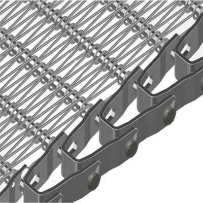 China Fire Resistance High Temperature Spiral Stainless Steel Grating Mesh Belt For Food Processing Industry for sale