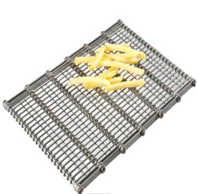 China Fire Resistant Line Link Flex Wire Mesh Conveyor Belt SS304 Eye Food Processing Plate for sale