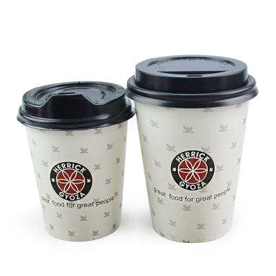 China Disposable With Logo Printed Paper Cup , Coffee Paper Cup With Lid for sale