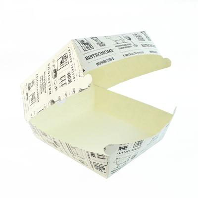 China Hot-selling Disposable Paper Hamburger Box Packaging High Quality Low Price Hamburger Box for sale