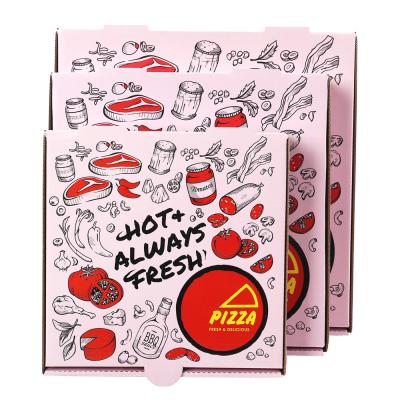 China Disposable Take Out Customized Printing Wholesale Corrugated Pizza Box for sale