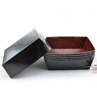 China Disposable Custom Recycled Cardboard Disposable Folding Boat Shaped Food Container Paper Meal Tray for sale