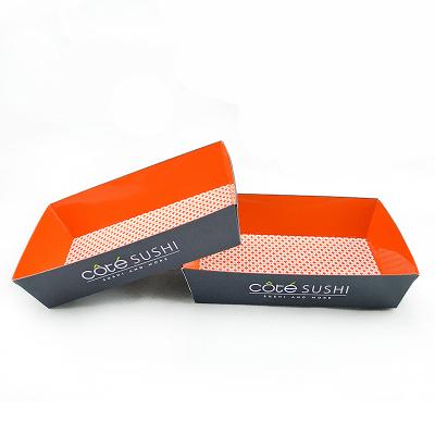 China Disposable Square Boat Food Paper Tray for sale