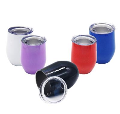 China New Product 12oz 14oz Double Wall 304 Stainless Steel Wine Cup Insulation Thermos Thermos Tumbler Cup PORTABLE Glass With Lid for sale