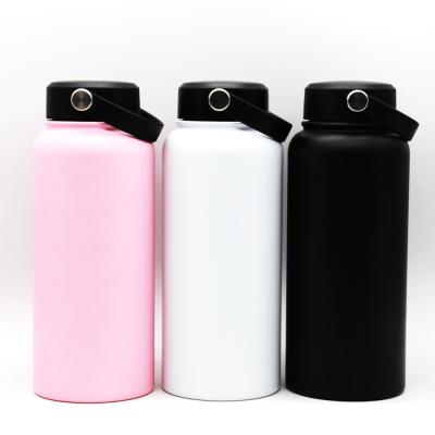 China Hot Selling Amazon 900ml 32oz Wide Mouth PORTABLE Stainless Steel Travel Bottle Outdoor Hydraulic Vacuum Insulated Flask Portable Kettle for sale