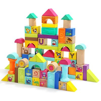 China Toy Wooden Building Blocks electronic Toddlers 1-3, baby blocks 12-18 months, Toy Blocks for 1 2 3 years old 100 pieces for sale