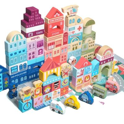 China Toy Wooden Building Blocks Electronic Set, City Building Stacker Stacking Educational Preschool Study Toys, Toddler Toys for sale