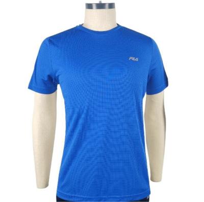 China AM-018 QUICK DRY 100% reuse polyester jacquard tank top men's sportstyle running tee crewneck T-shirt for sale