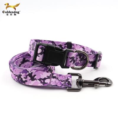 China China Designer Custom Wholesale Custom Pattern Soft Polyester Collares Dog Collar With PVC Logo for sale