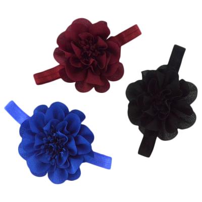 China 10cm Chiffon Hot Flower Headbands Soft Stretchy Hair Band Hair Accessories For Babies for sale