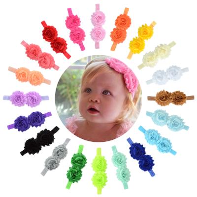 China New Arrival 2.5 Inch Two Soft Chiffon Flowers Headband For Kids Accessories for sale