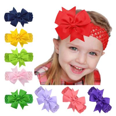 China Hot Best Selling Headwear 8cm Dovetail Ribbon Solid Color Bow Hair Accessories Ribbed Baby For Girls for sale