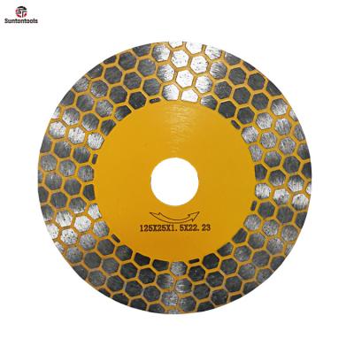 China Sharepest Cutting No Newest Hard 2022 Chip Porcelain Tile Cutter Diamond Blade 125mm 5 Inch 25mm Segment Size Double Side With Diamonds for sale