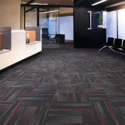 China New Designed Psychedelic Stripe Pattern OEM Office Carpet Tile PP Carpet Tiles 50x50 for sale