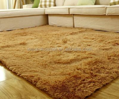 China Eco-friendly.anti-slip.superfine encryption.durable bedroom fluffy pile brown khaki home eco-friendly long rug shaggy blanket for sale