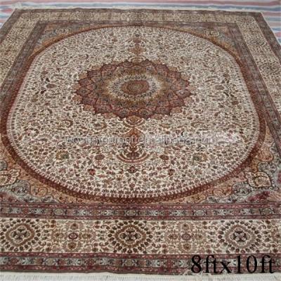 China Anti Slip Luxury Hand Knotted Muslim Prayer Spun Silk Covers for sale