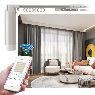 China Wifi Curtains Smart Home Automation Motorized Curtains Remote Control Window Automatic Curtain Opener Motor for sale