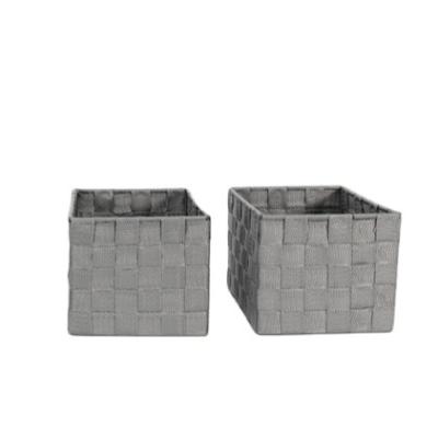 China Economical Sustainable Custom Design Gray Storage Basket Large Rectangle for sale