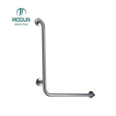 China 304 Stainless Steel Handrails Keeper Hotel Public Toilet Bathroom Safety Modern L Shaped Grab Bar for Elderly for sale