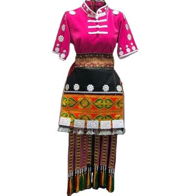 China Lunaric Miao Hmong Women Traditional Clothing Sets Lunaric Miao Hmong Women Traditional Embroidered Ethnic Clothing Girls Dress Custom Made Clothing for sale