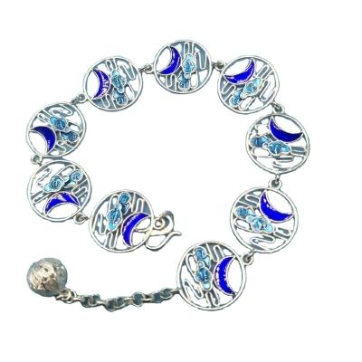 China Lunaric Miao Hmong 990 Cute Pure Silver Handmade Women's Pure Silver Bracelet 8.3g Jewelry Bangle for sale