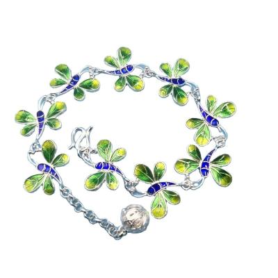 China Lunaric Miao Hmong 990 Cute Pure Silver Handmade Women's Pure Silver Bracelet 9g Jewelry for sale