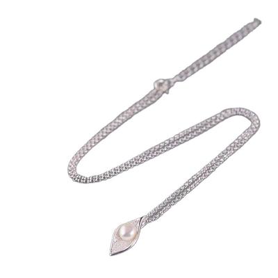 China Lunaric S925 Necklace Women's Sterling Silver Fashion Simple Freshwater Pearl Jewelry Cute Silver Necklace for sale