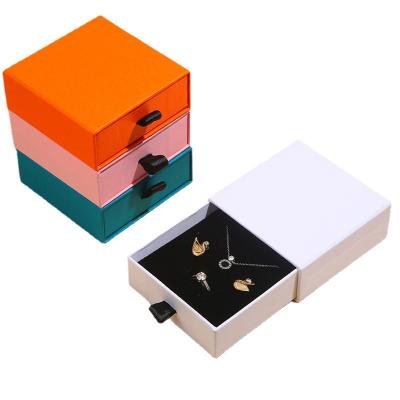 China Recycled Materials Wholesale Custom Pink Jewelry Box Earrings Necklace Bracelet Display Gift Box Jewelry Packaging Drawer Box for sale