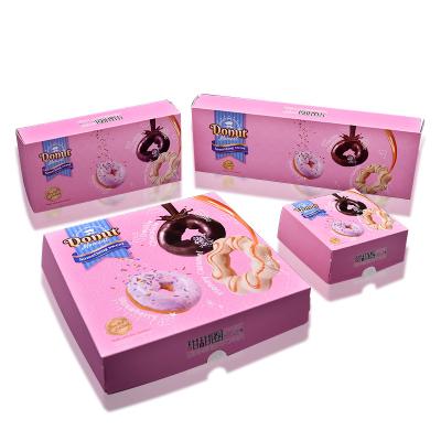 China Recyclable Popular Paper Cardboard Box For Custom Donut Different Sizes Paper Donut Boxes For Food Packaging for sale