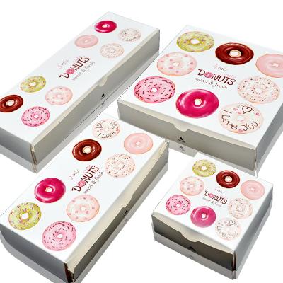 China Manufacturer Custom Design Pink Recyclable Donut Boxes Food Packaging Box For Donut for sale