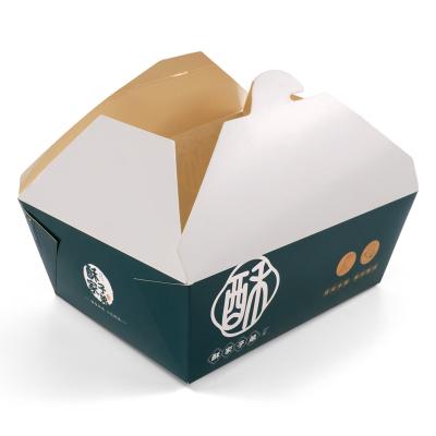 China Recyclable Take Out Food Boxes French Fries Fried Chicken Nuggets Cardboard Food Packaging Paper Box for sale