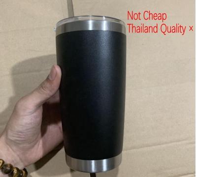 China Sustainable Ready To Ship 20 Ounce Double Wall Vacuum Insulated Travel Mugs Stainless Steel Tumbler Wine Cups Powder Coated Black for sale