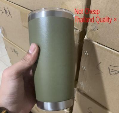 China Sustainable Ready To Ship 20 oz Double Wall Vacuum Insulated Travel Mugs Stainless Steel Tumbler Wine Cups Powder Coated Army Green for sale