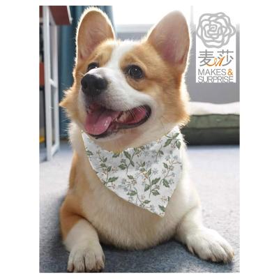 China Sustainable Design Wholesale Fashionable Pure Cotton Material Custom Dog Bandana for sale