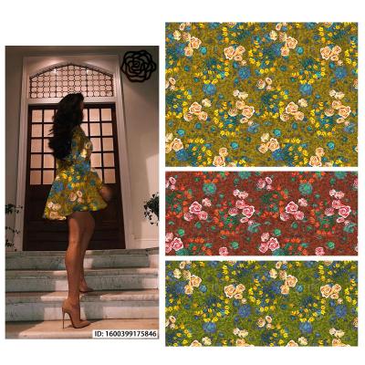 China 100% Abrasion-resistant viscose top grade vintage style cheongsam hand block print fabric viscose sustainable dress fabrics for sale