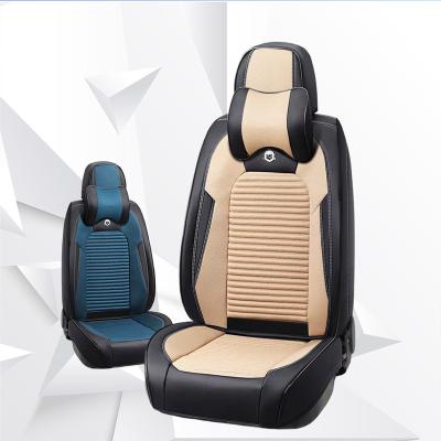 China 9d eco-friendly all breathable fabric canvas health four seasons universal can be customized car red seat cover logo full set 9 pieces for sale