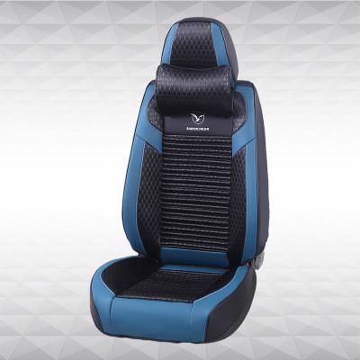 China Car Accessories Eco-friendly Luxury Universal Leather Canvas Custom Ventilated Gray Red Car Seat Cover Full Seat Cover Cushion for sale